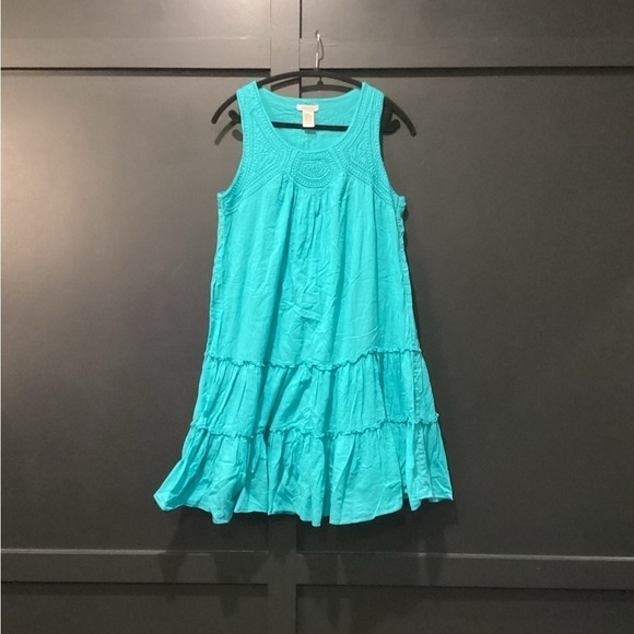 Klozlyne prairie style crochet sleeveless cotton summer sun dress petite L - Picture 4 of 8